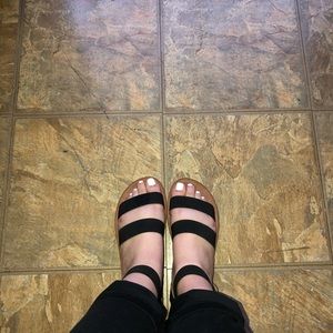 Black Strappy Sandals 🟣